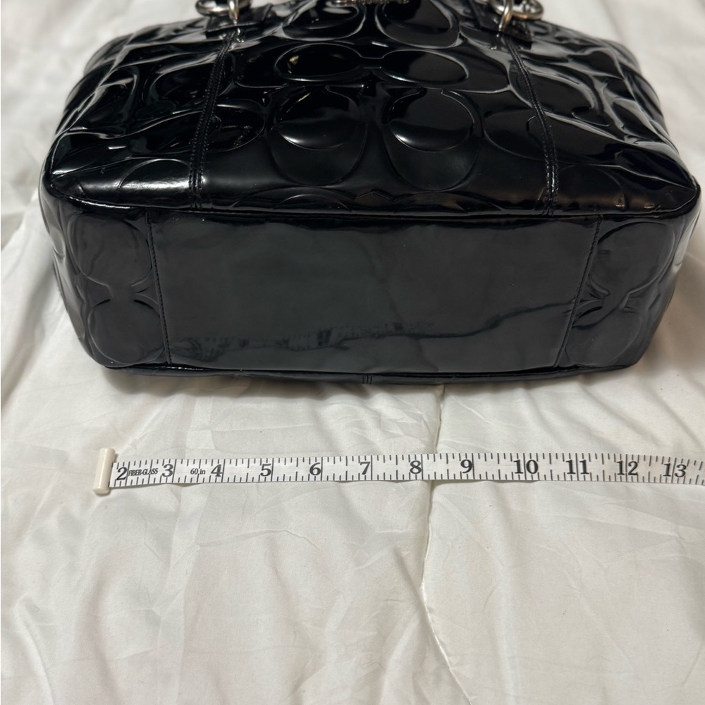 Coach Black Patent Leather Tote Bag - Picture 10 of 12